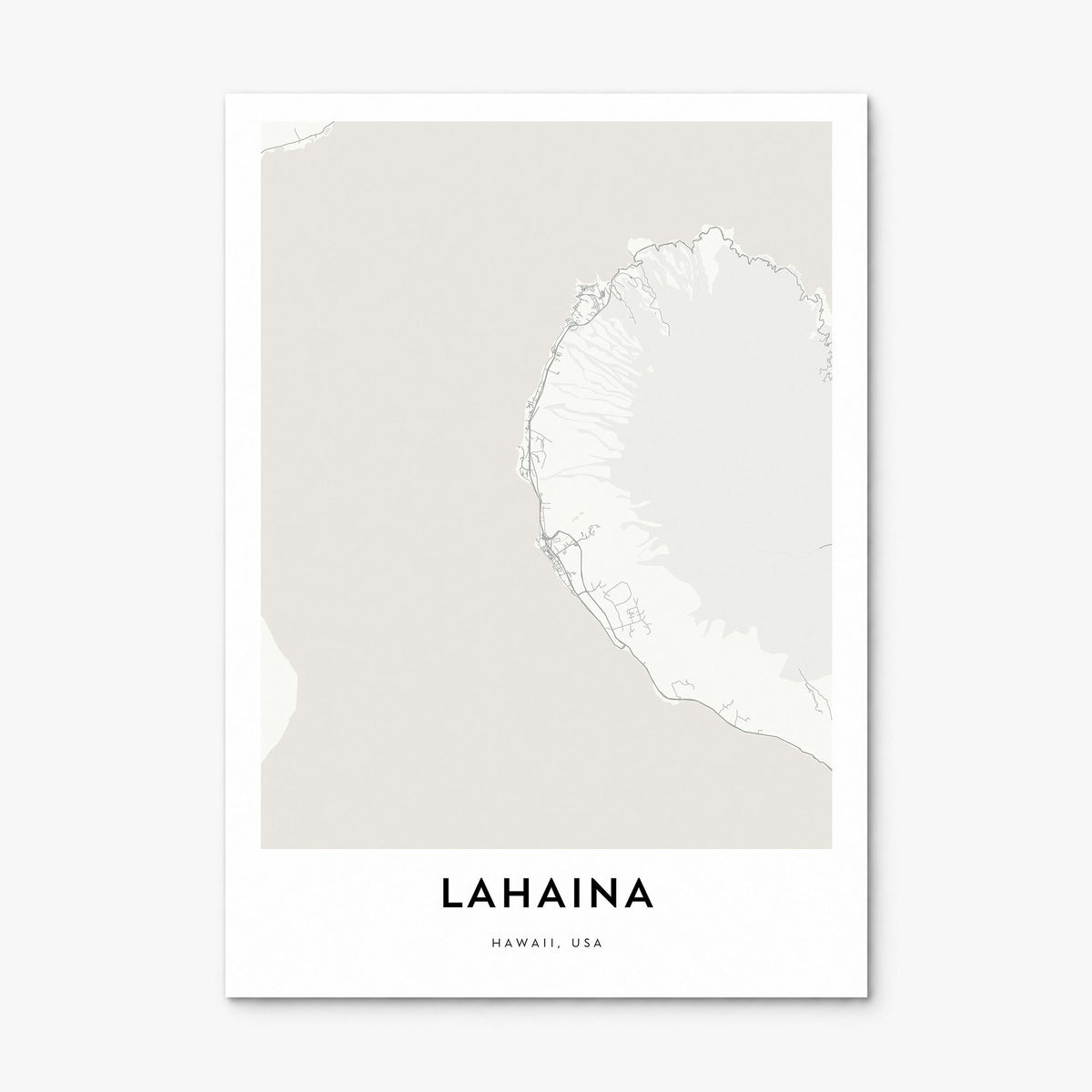 Lahaina Map Poster, print only (unframed)