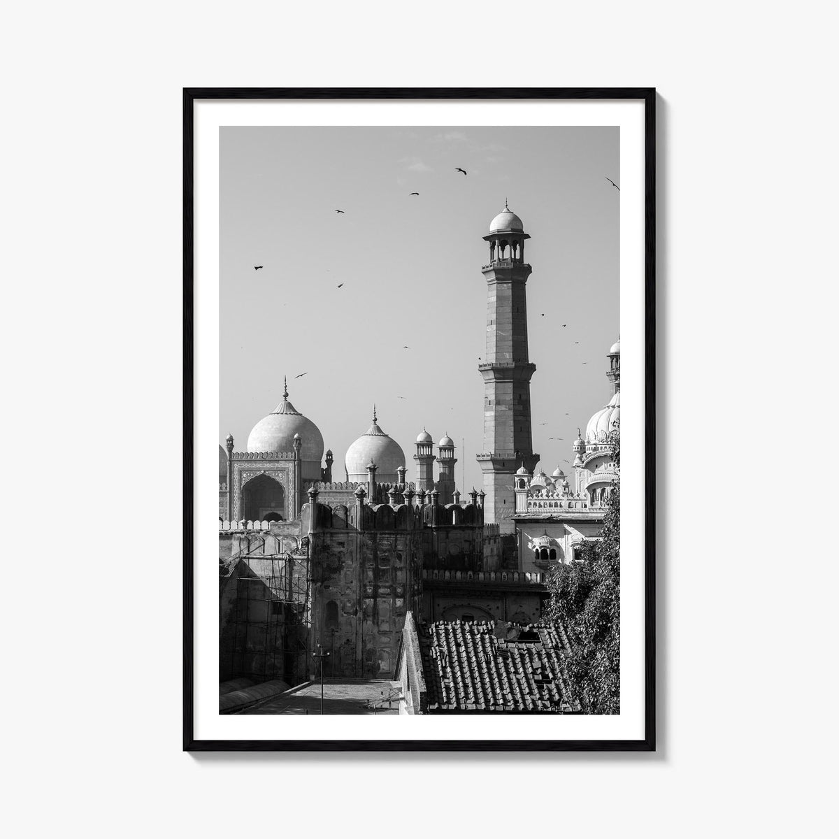 Lahore black & white photo poster of Pakistan – vertical wall art, unframed print shown in interior mockup