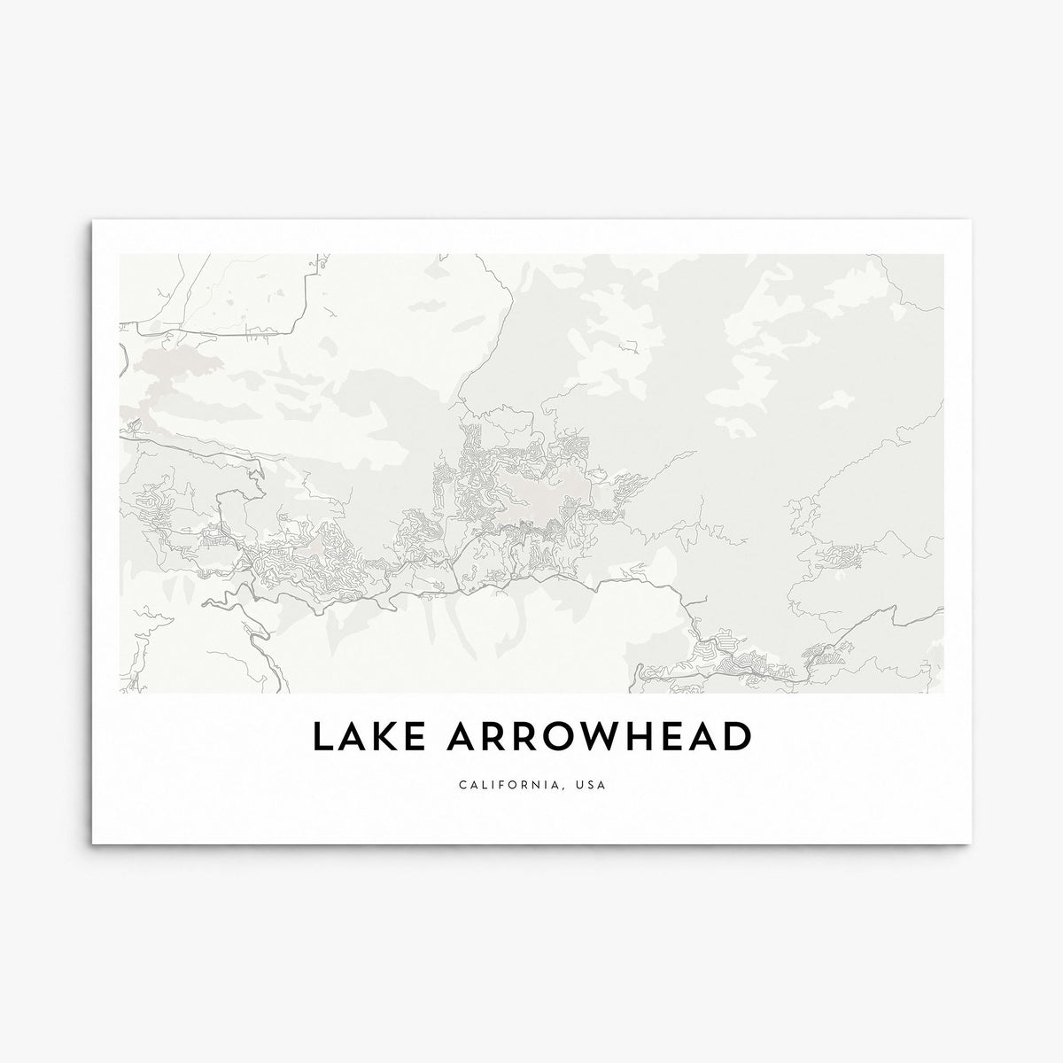 Lake Arrowhead Map Poster, print only (unframed)