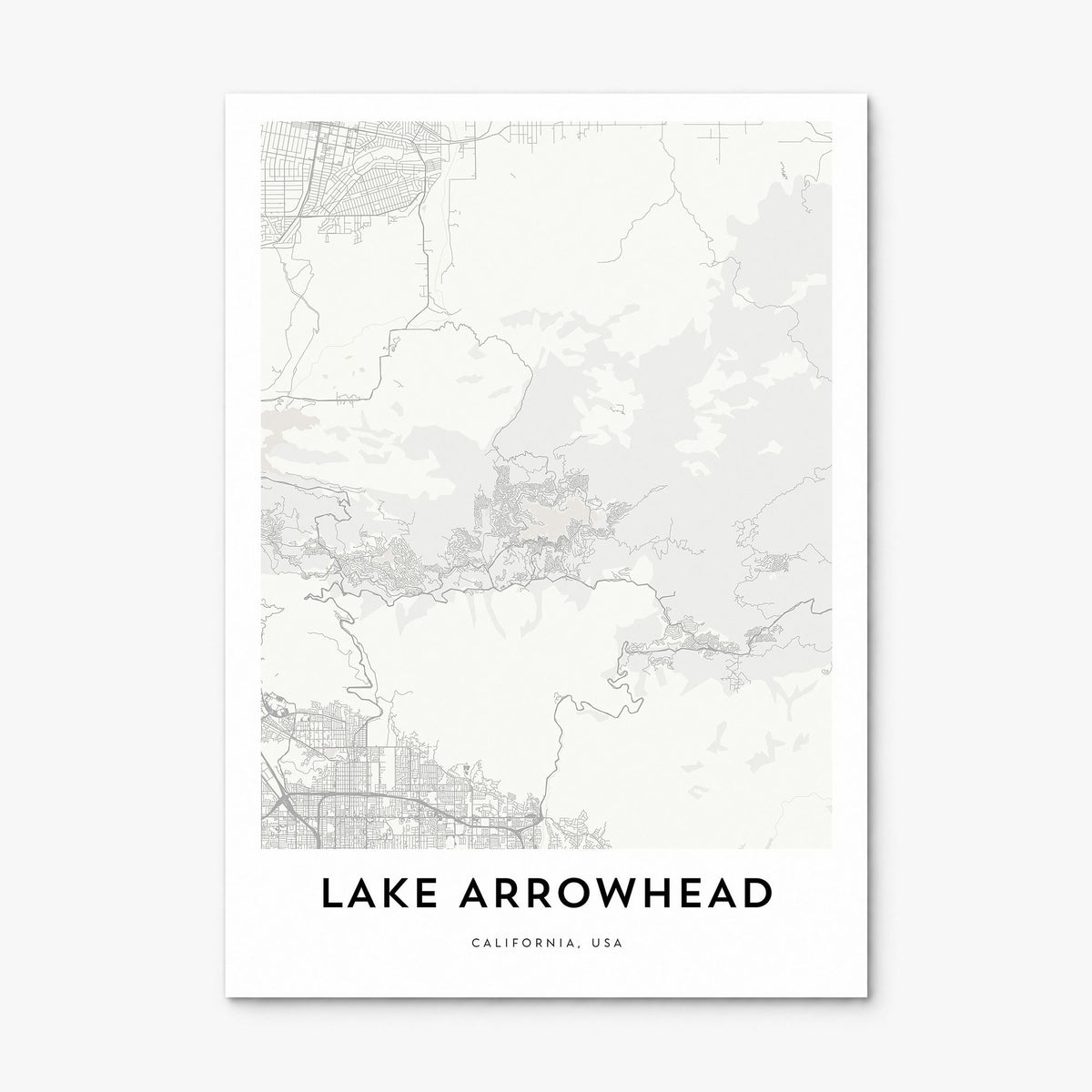 Lake Arrowhead Map Poster, print only (unframed)