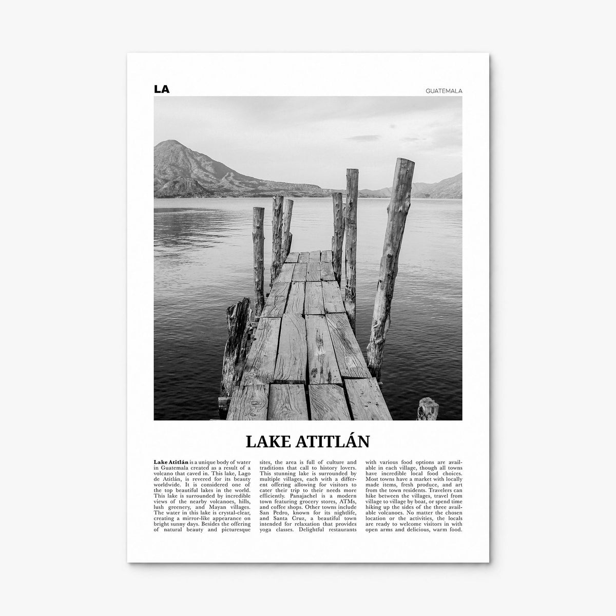 Lake Atitlán Newspaper Poster, print only (unframed)