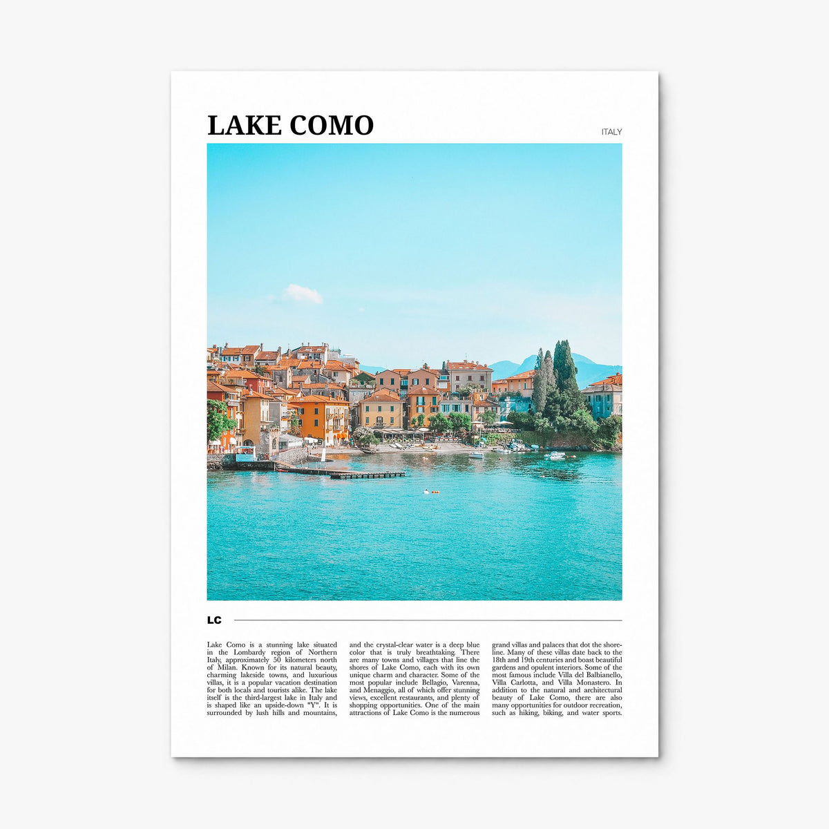 Lake Como Travel No 1 Poster, print only (unframed)