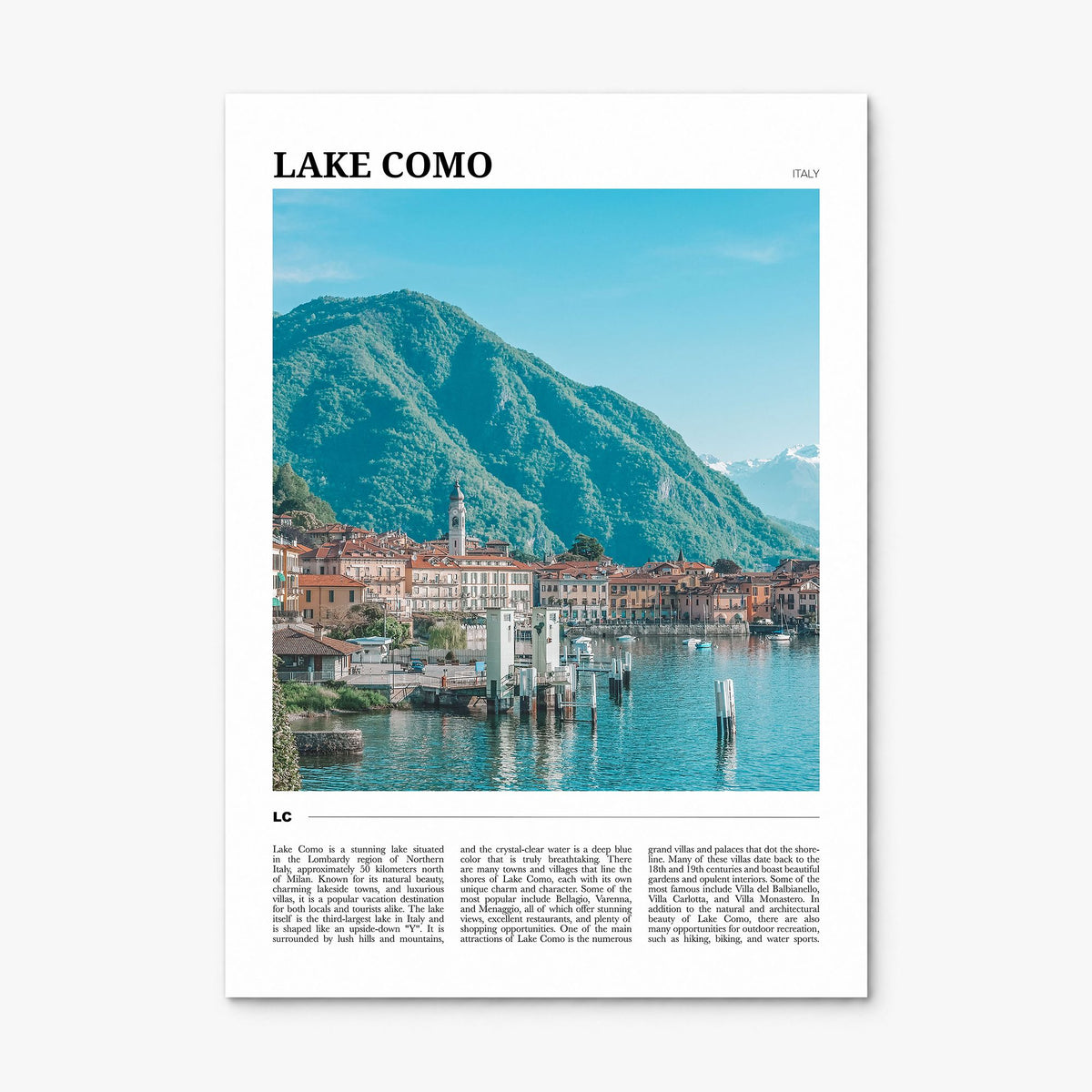 Lake Como Travel No 2 Poster, print only (unframed)