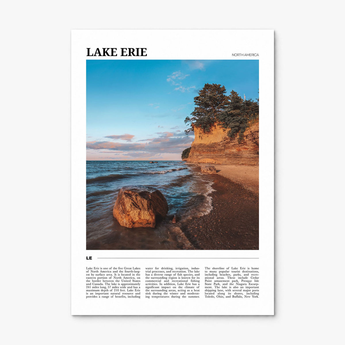 Lake Erie Travel Poster, print only (unframed)