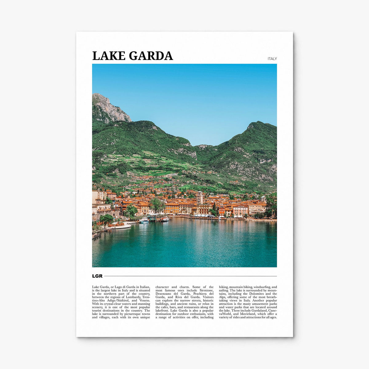 Lake Garda Travel Poster, print only (unframed)