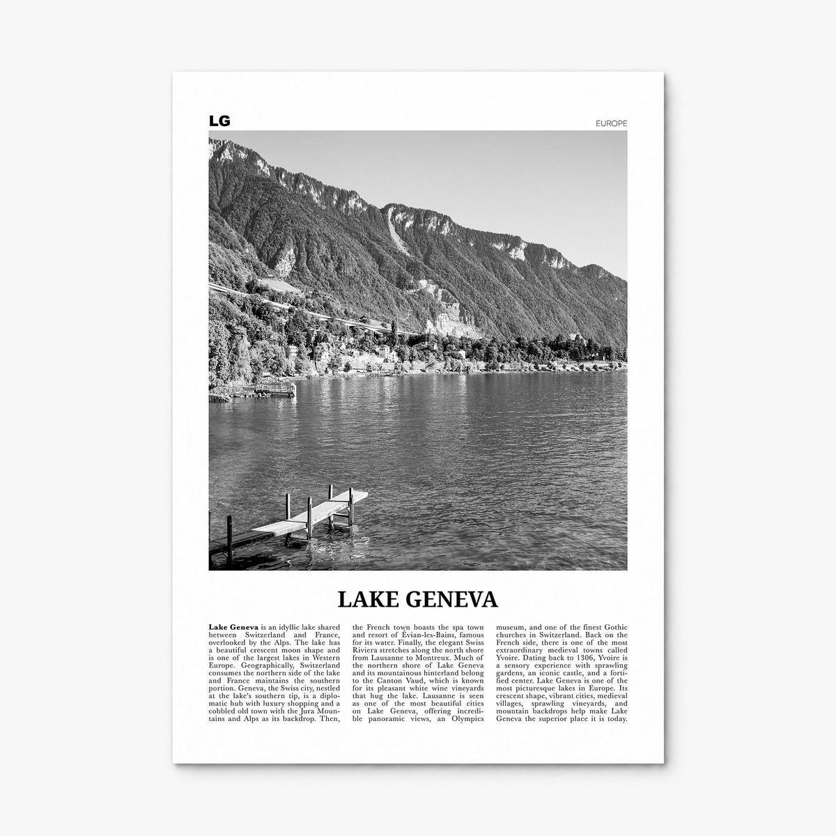 Lake Geneva Newspaper Poster, print only (unframed)