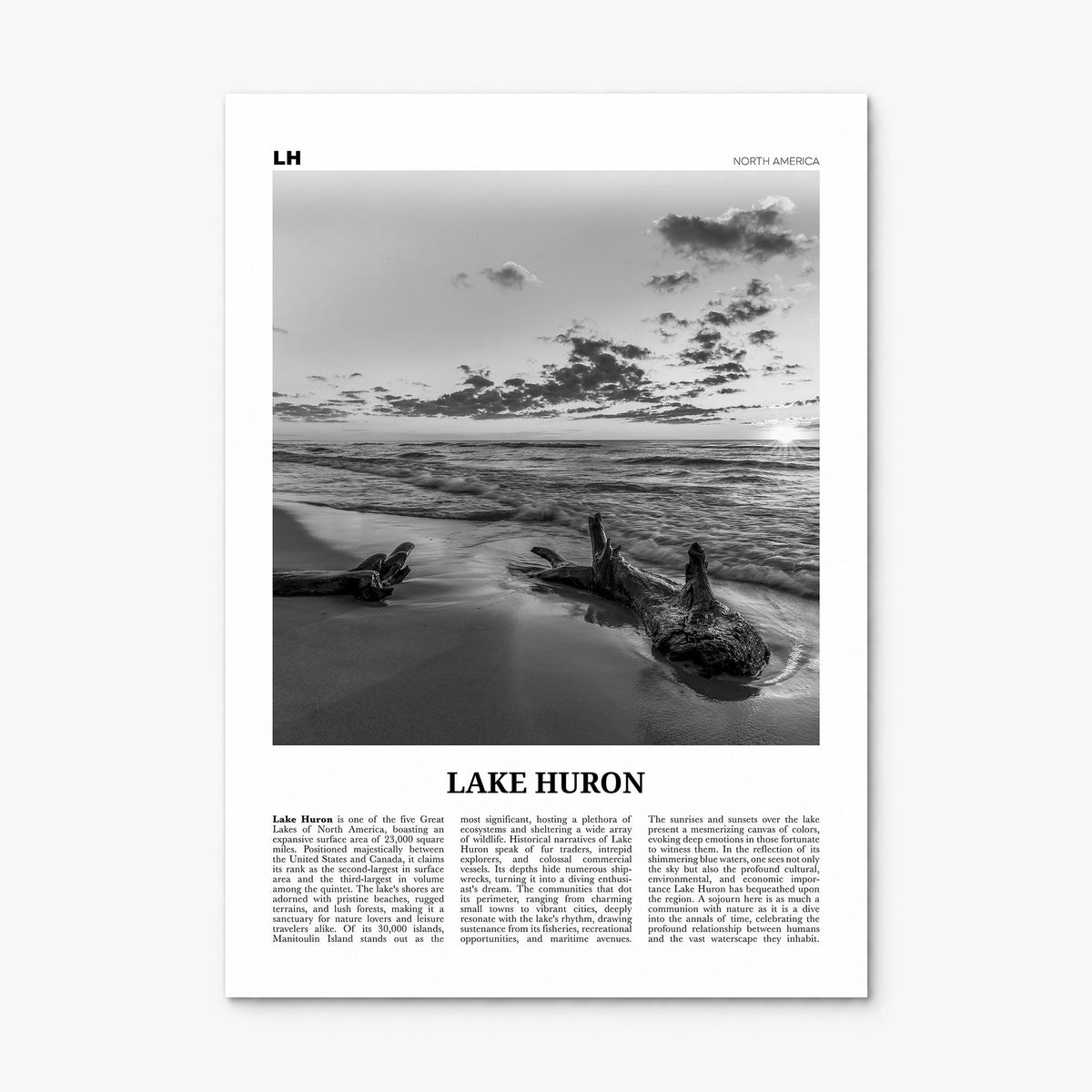 Lake Huron Newspaper Poster, print only (unframed)