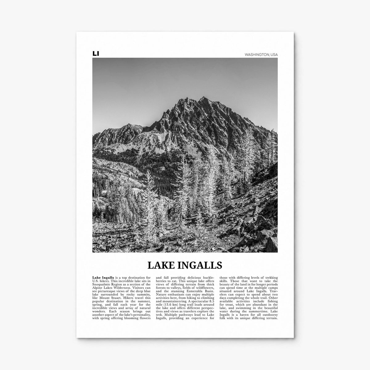 Lake Ingalls Newspaper Poster, print only (unframed)