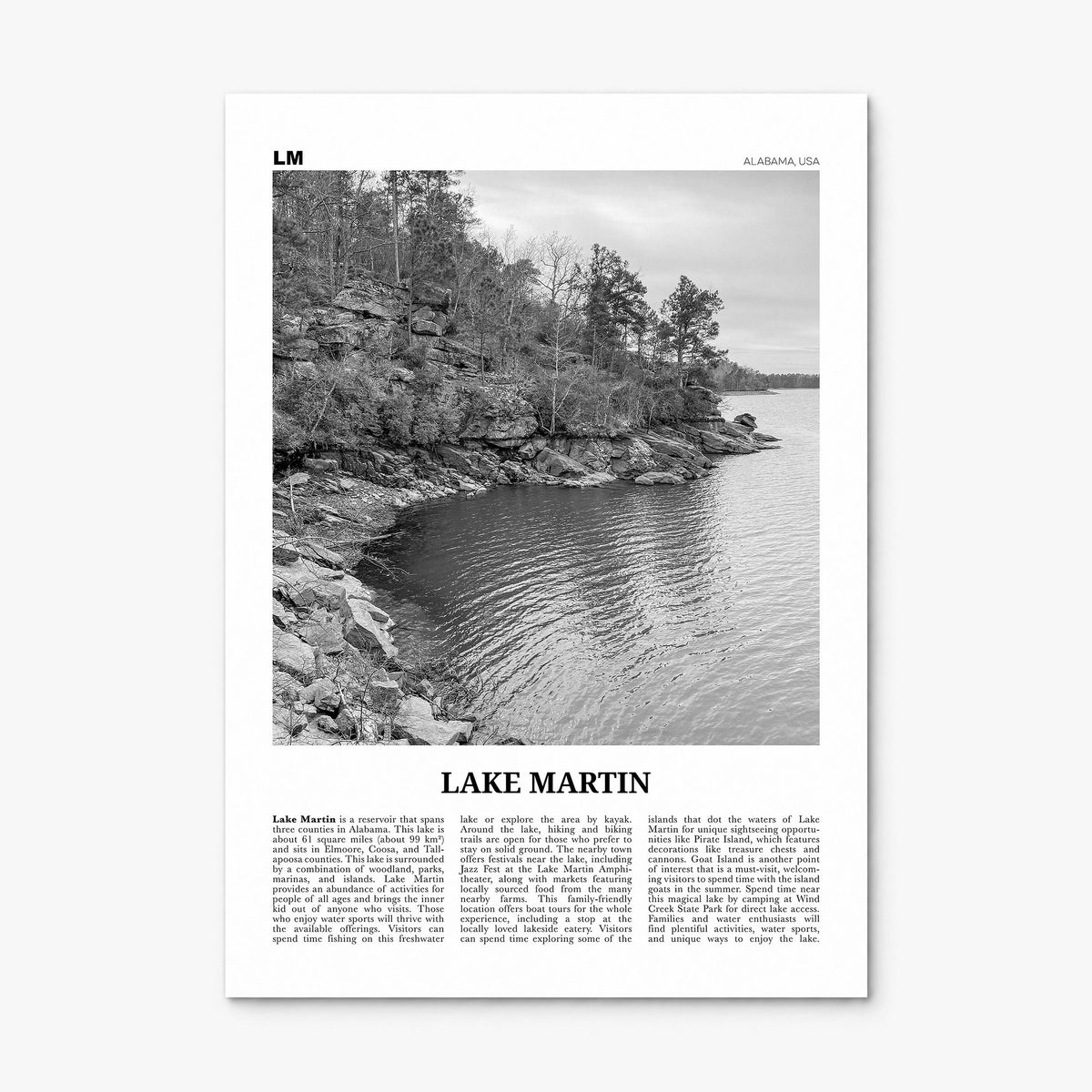 Lake Martin Newspaper No 1 Poster, print only (unframed)