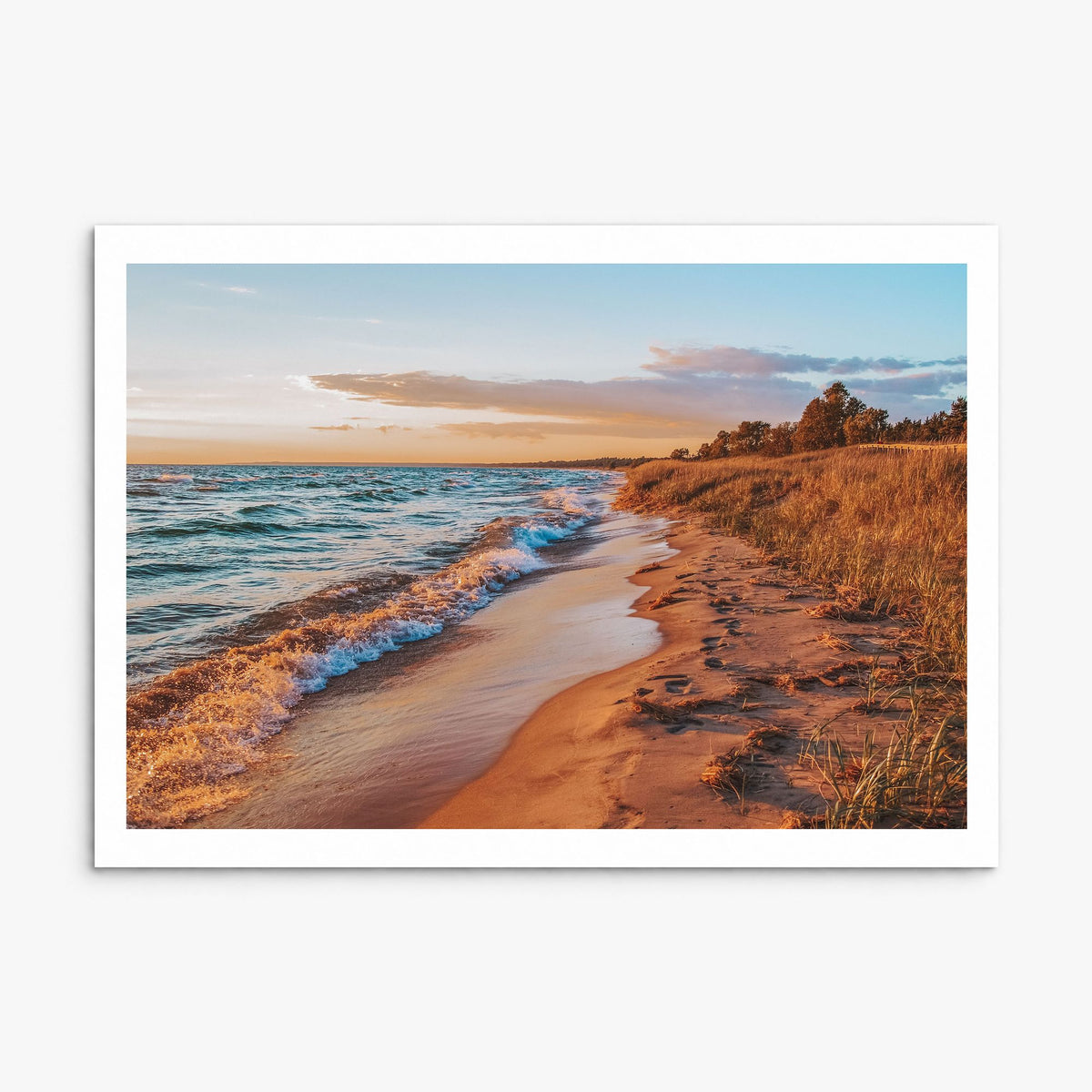 Lake Michigan Photo Poster, print only (unframed), white border
