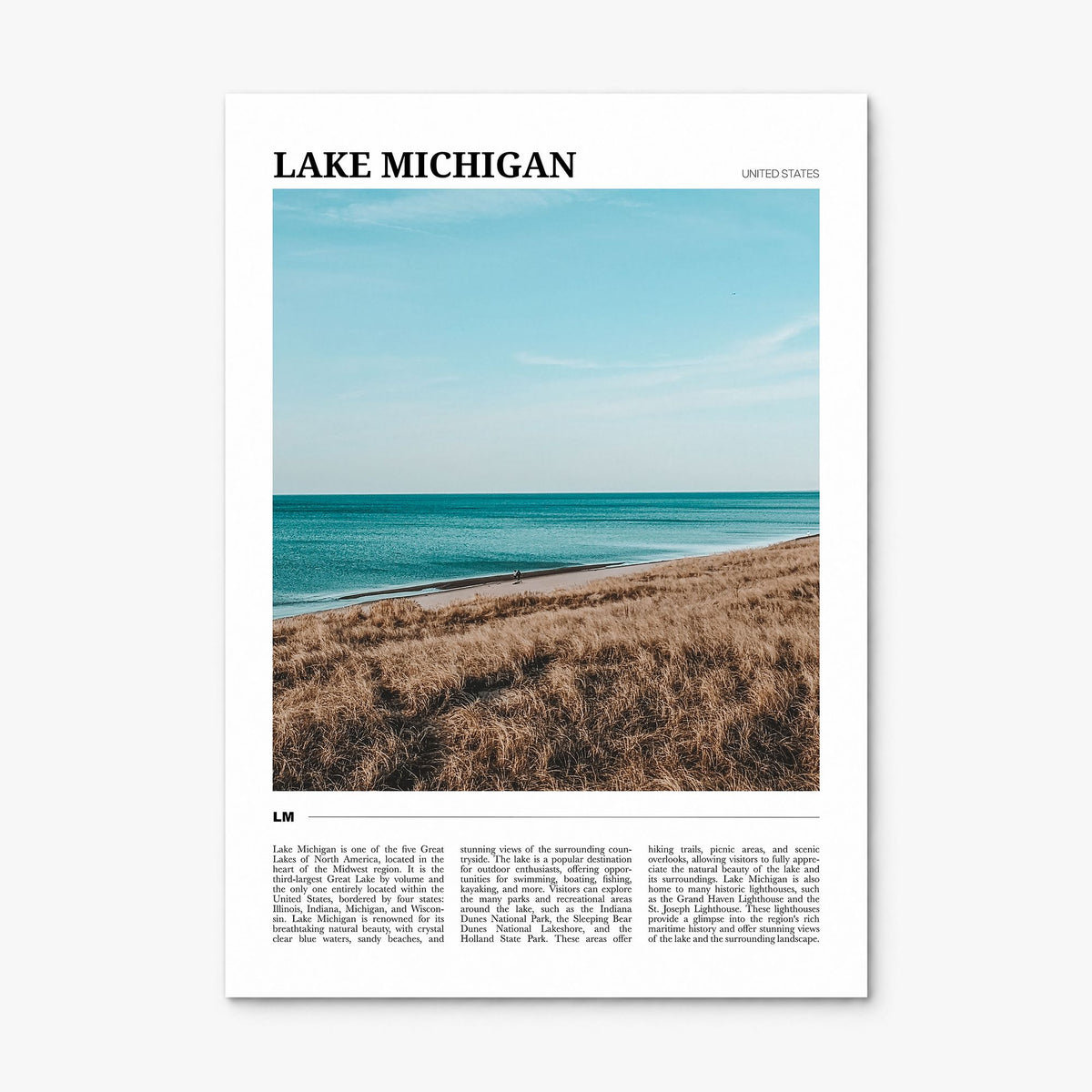 Lake Michigan Travel Poster, print only (unframed)