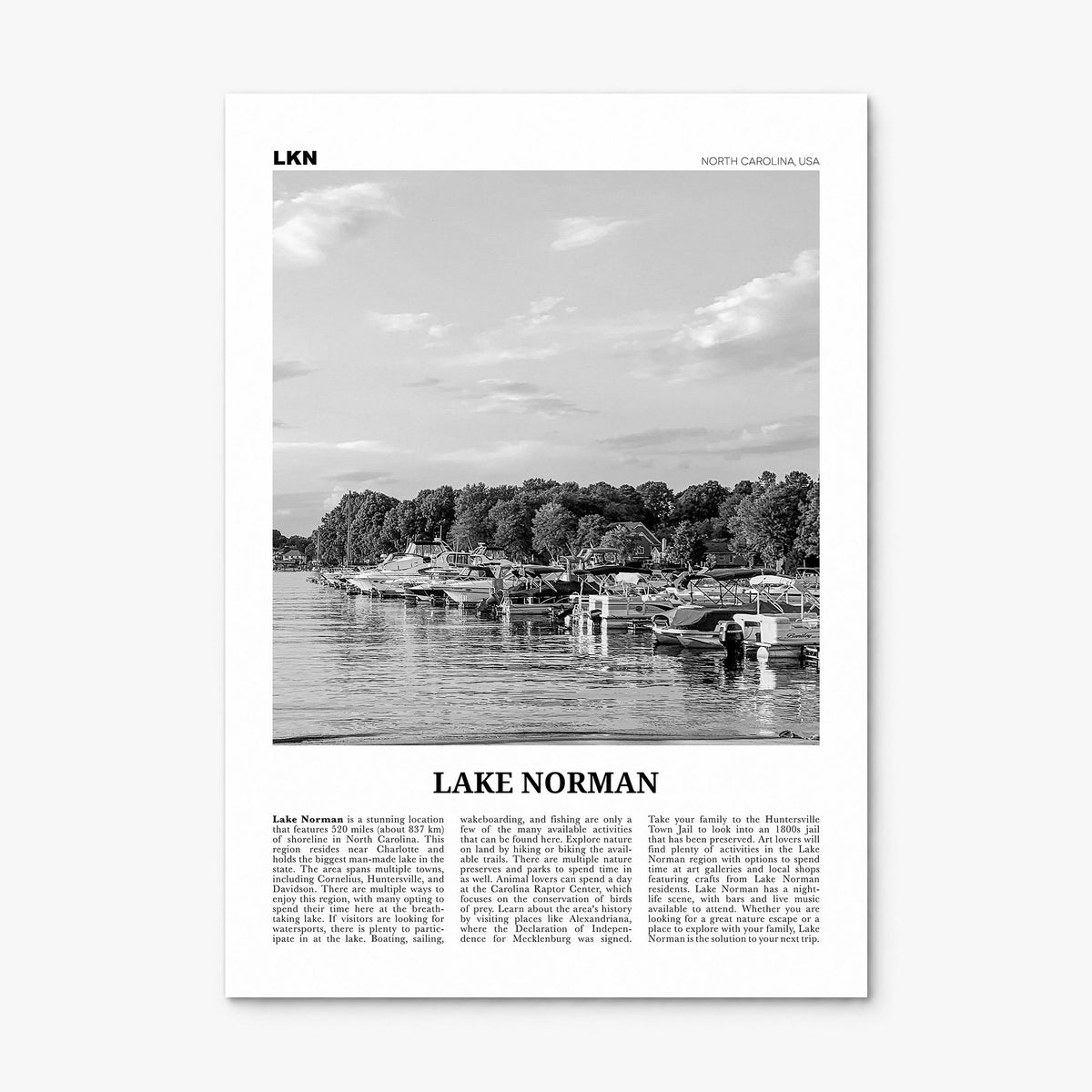 Lake Norman Newspaper Poster, print only (unframed)