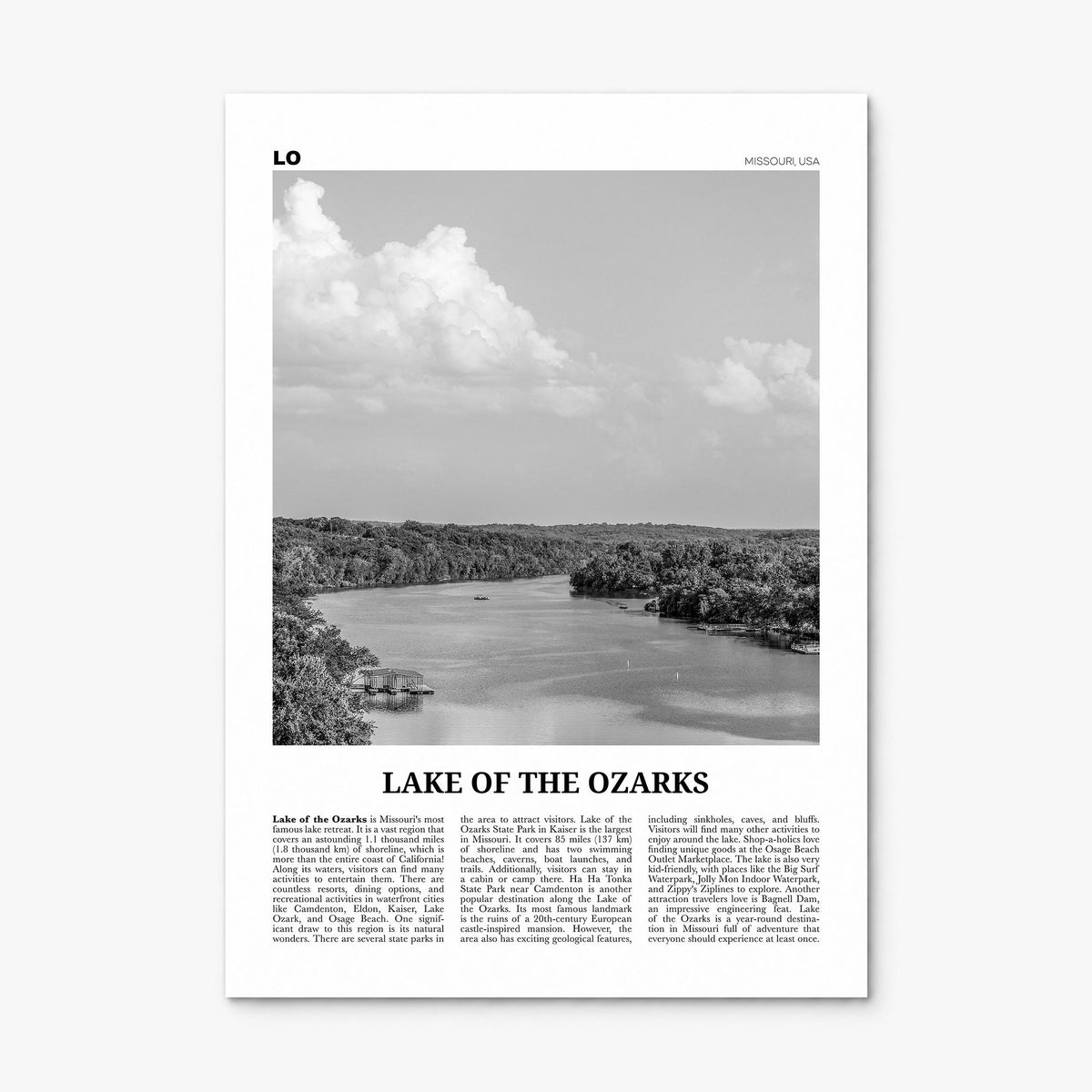 Lake of the Ozarks Newspaper Poster, print only (unframed)