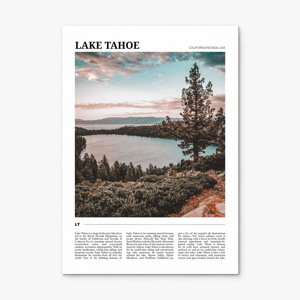 Lake Tahoe Travel No 1 Poster, print only (unframed)