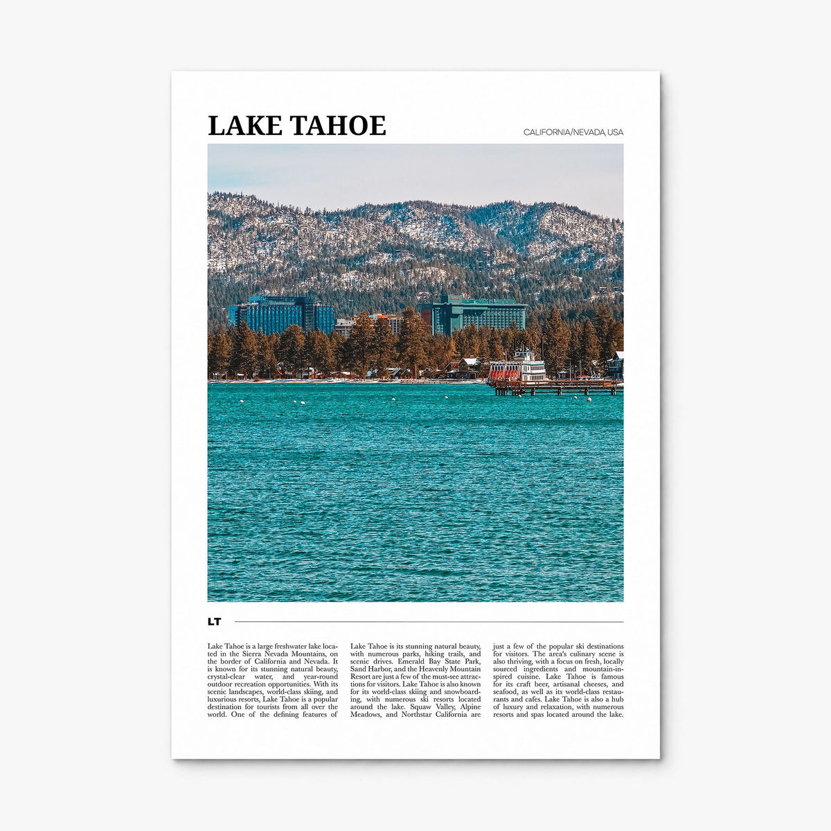 Lake Tahoe Travel No 2 Poster, print only (unframed)