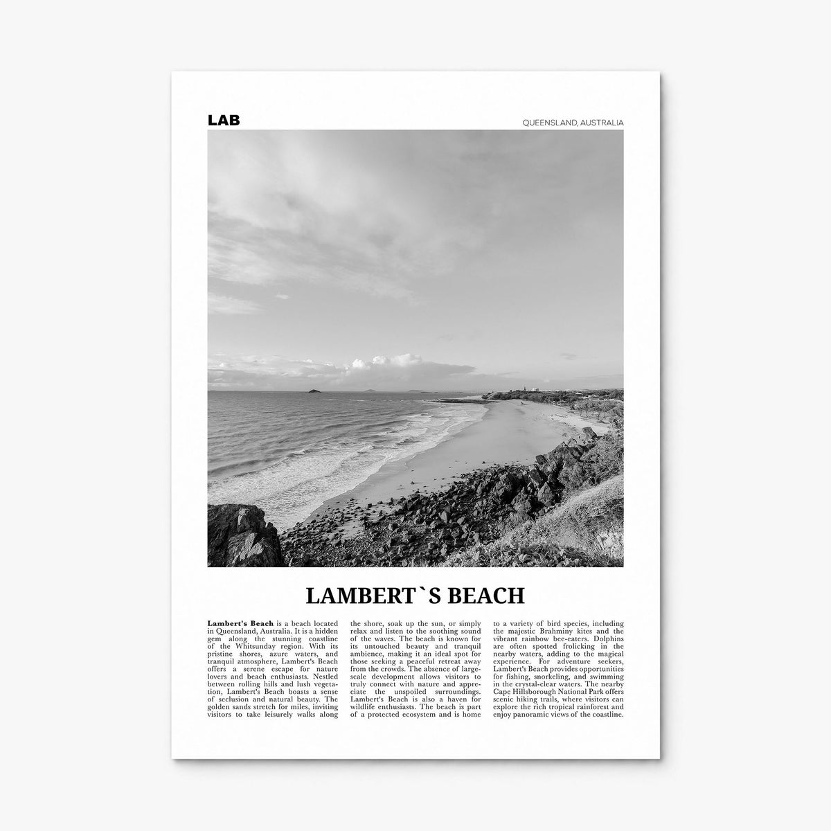 Lambert's Beach Newspaper Poster, print only (unframed)