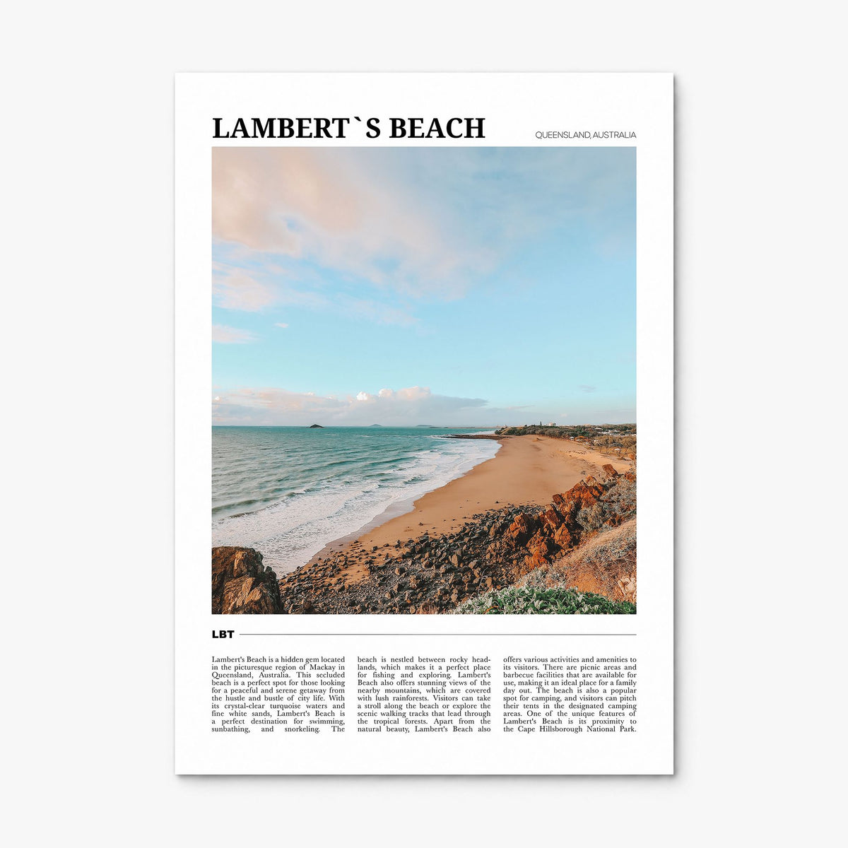 Lambert's Beach Travel Poster, print only (unframed)