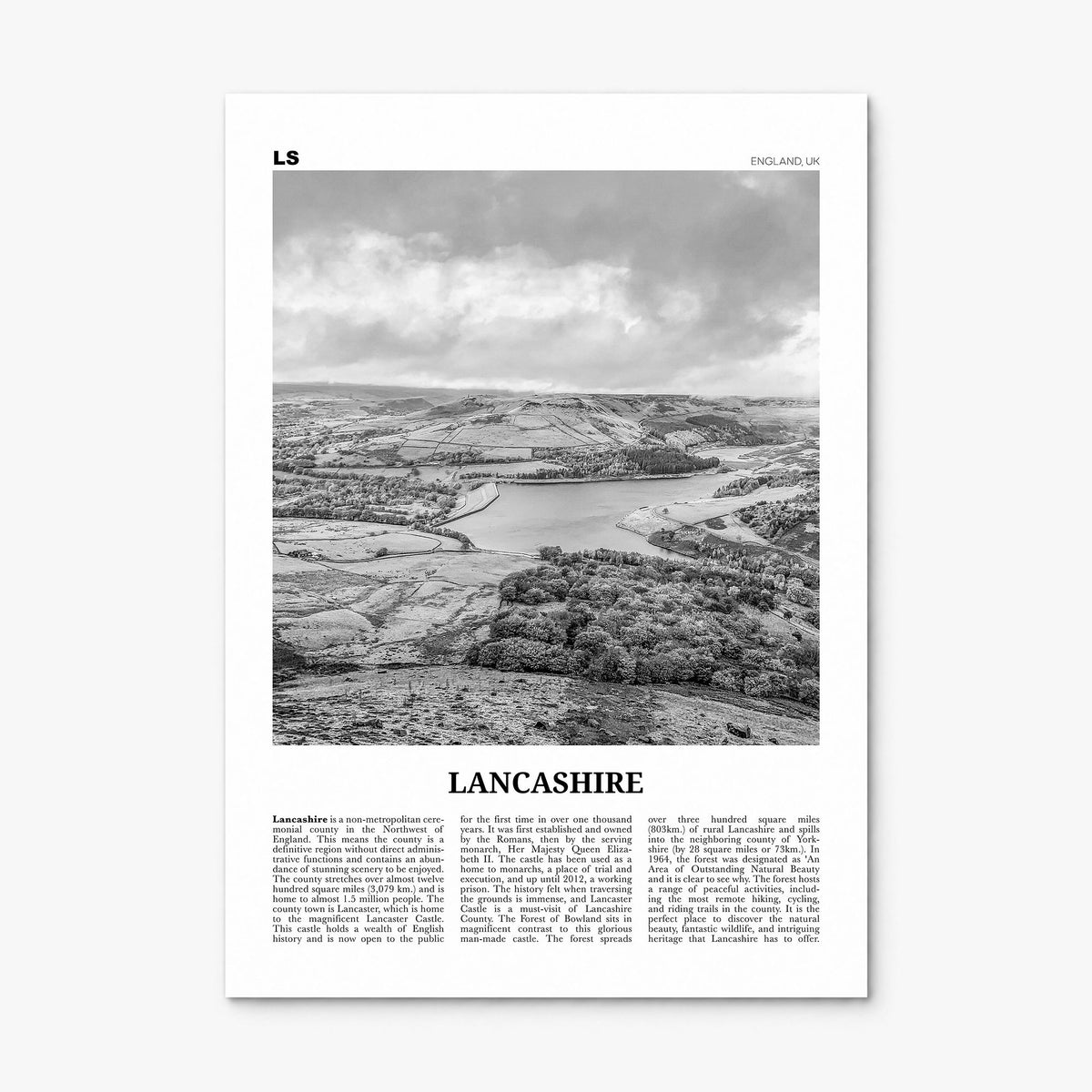 Lancashire Newspaper Poster, print only (unframed)