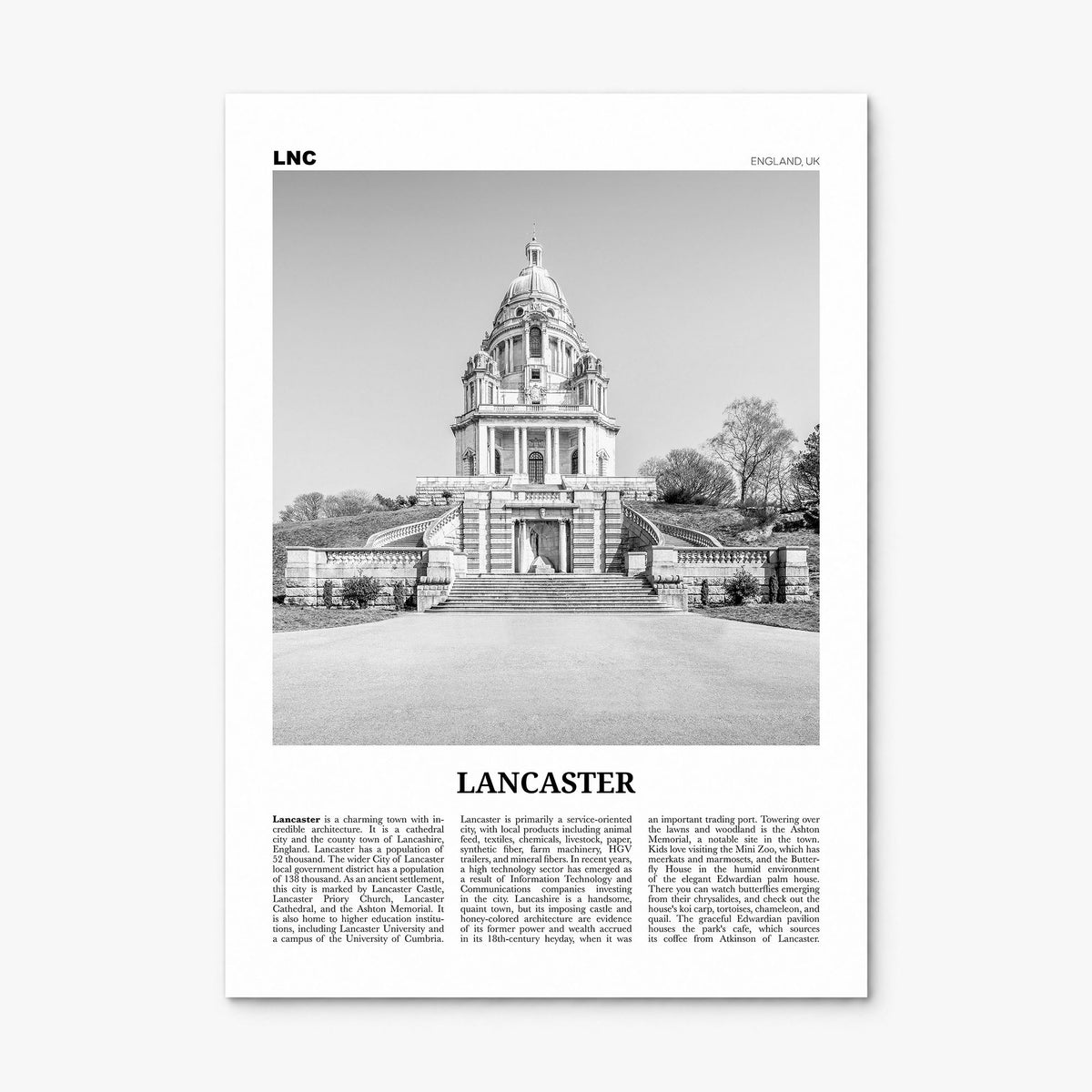 Lancaster, England Newspaper Poster, print only (unframed)