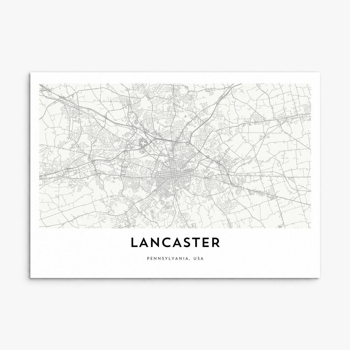 Lancaster, Pennsylvania Map Poster, print only (unframed)