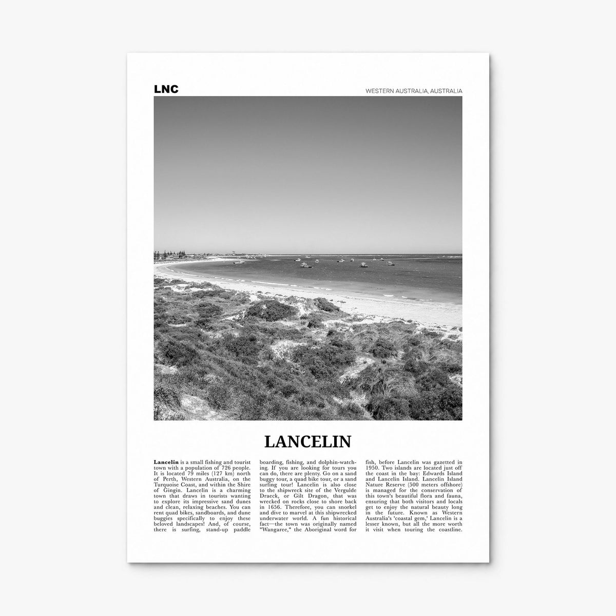 Lancelin Newspaper Poster, print only (unframed)