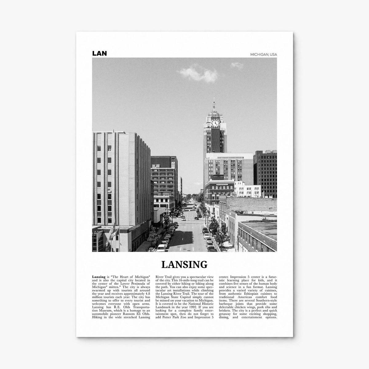 Lansing Newspaper Poster, print only (unframed)