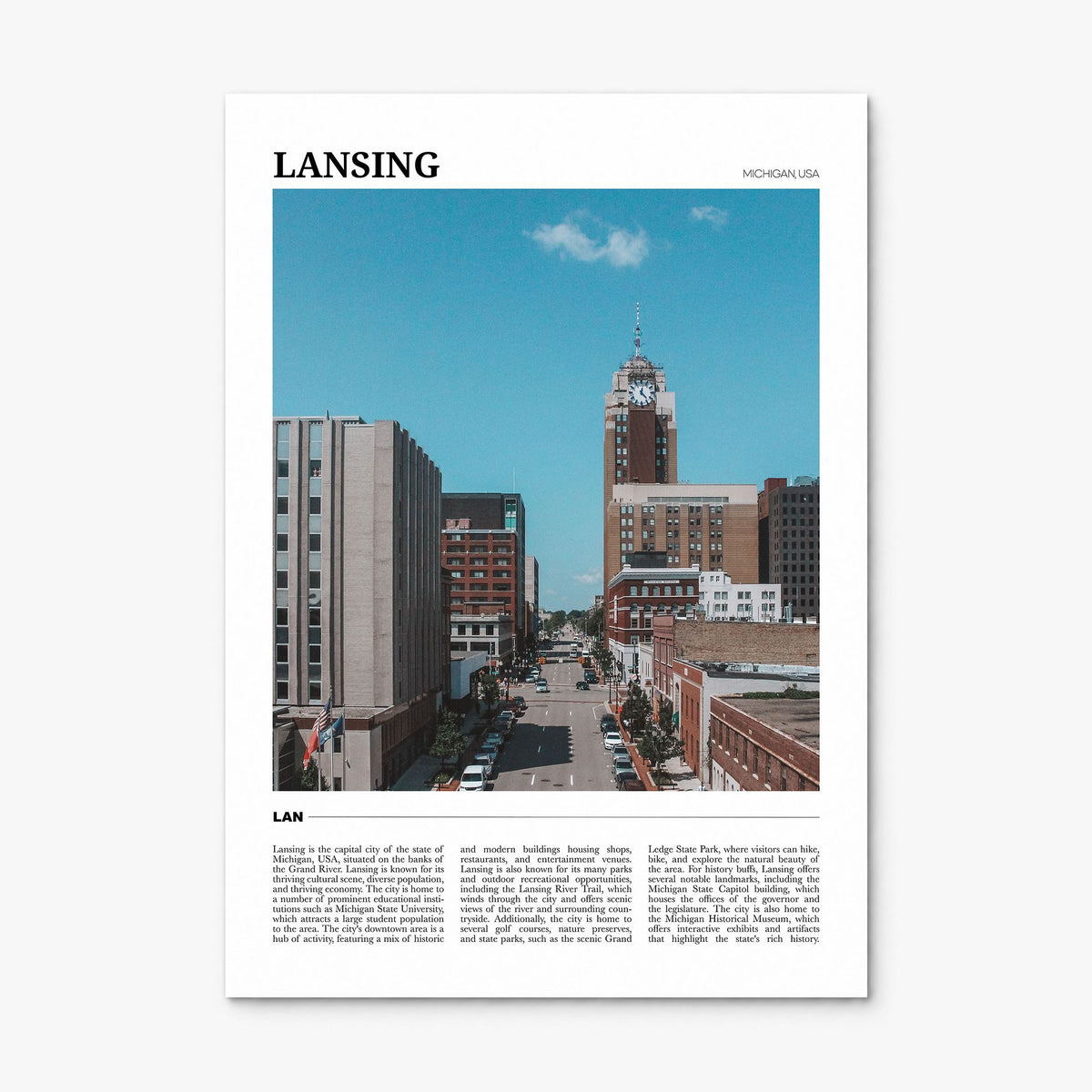 Lansing Travel No 2 Poster, print only (unframed)