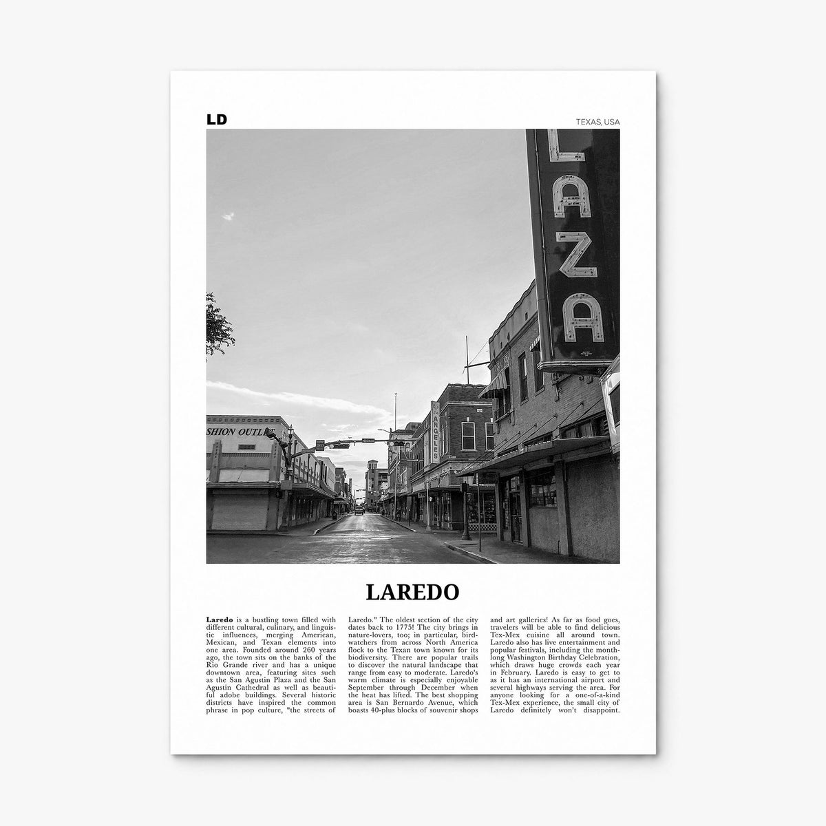 Laredo, Texas Newspaper Poster, print only (unframed)