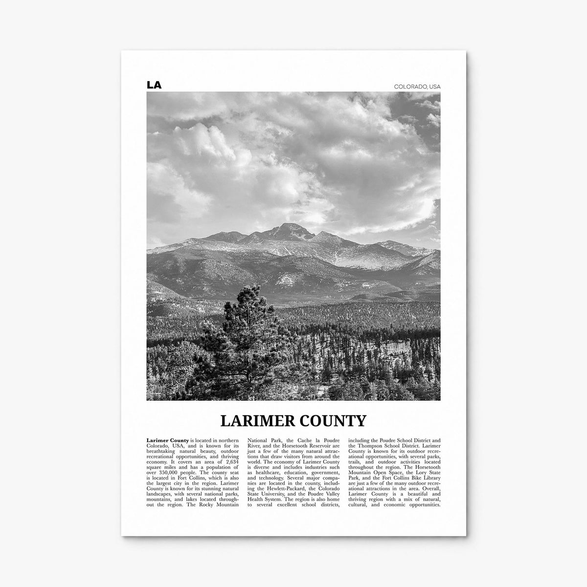 Larimer County Newspaper Poster, print only (unframed)