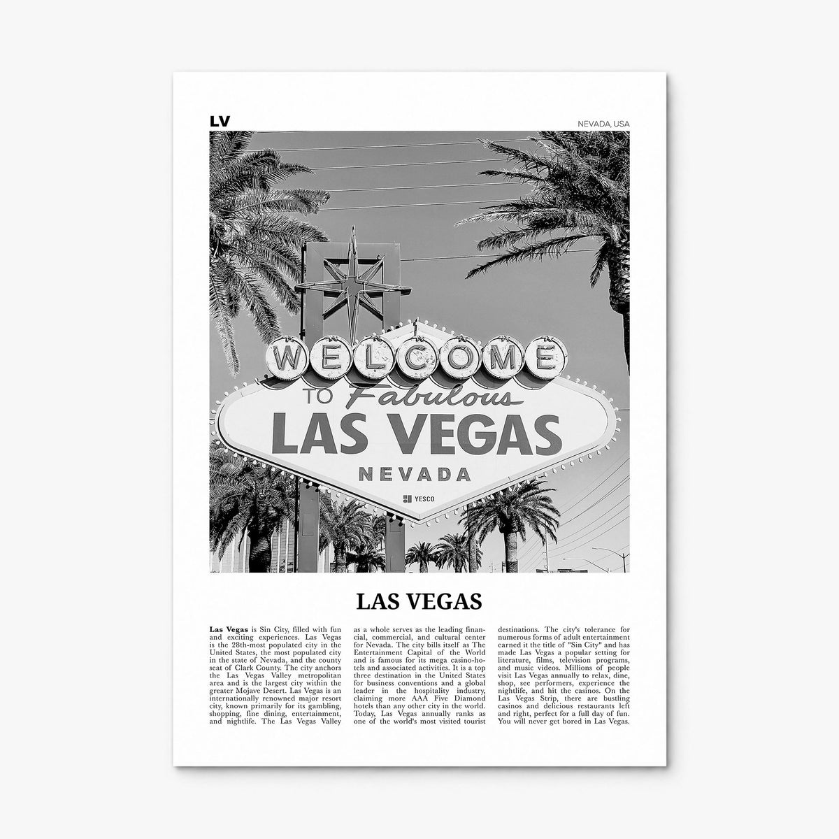 Las Vegas Newspaper No 3 Poster, print only (unframed)