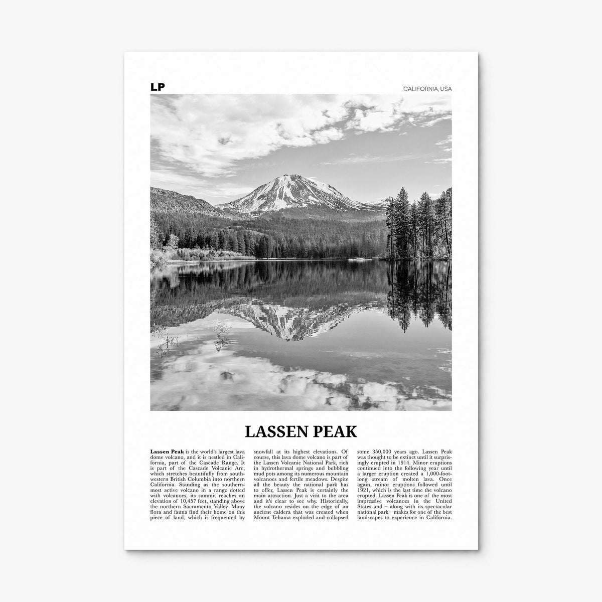 Lassen Peak Newspaper Poster, print only (unframed)