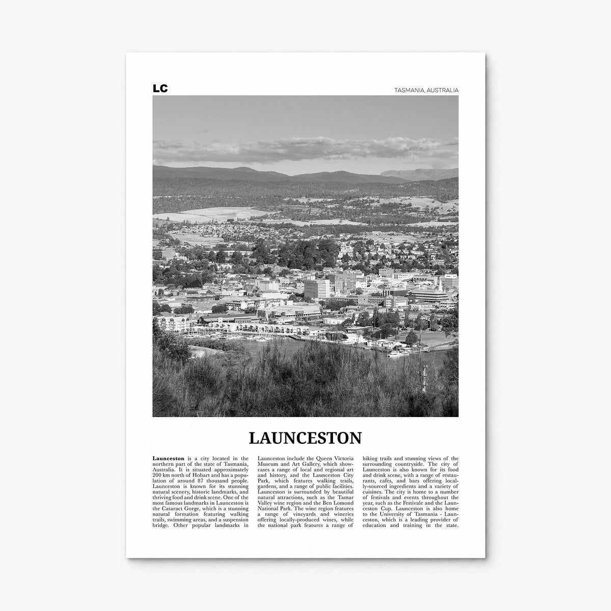 Launceston Newspaper Poster, print only (unframed)