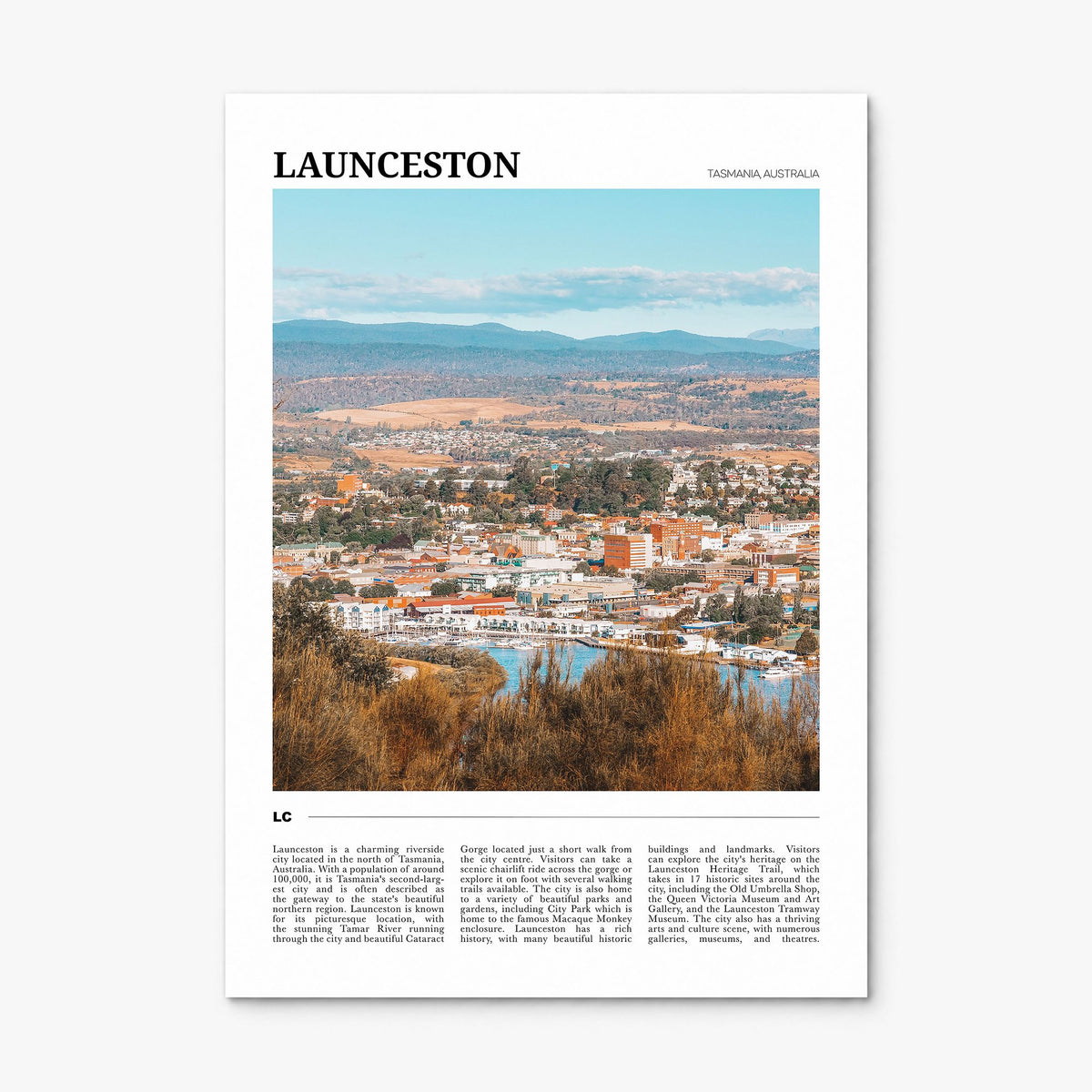 Launceston Travel Poster, print only (unframed)