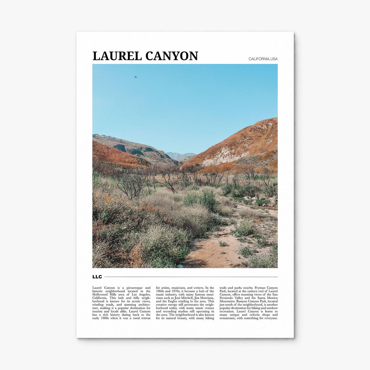 Laurel Canyon Travel Poster, print only (unframed)