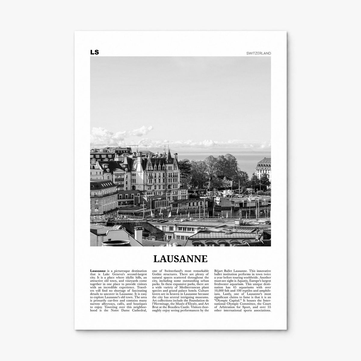 Lausanne Newspaper Poster, print only (unframed)
