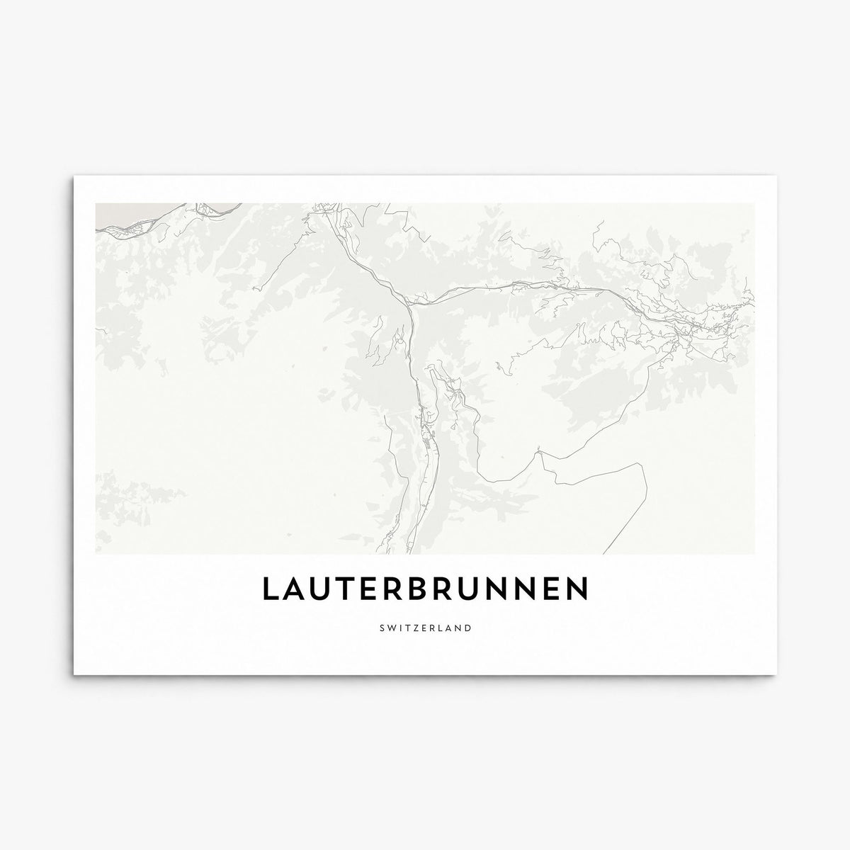 Lauterbrunnen Map Poster, print only (unframed)