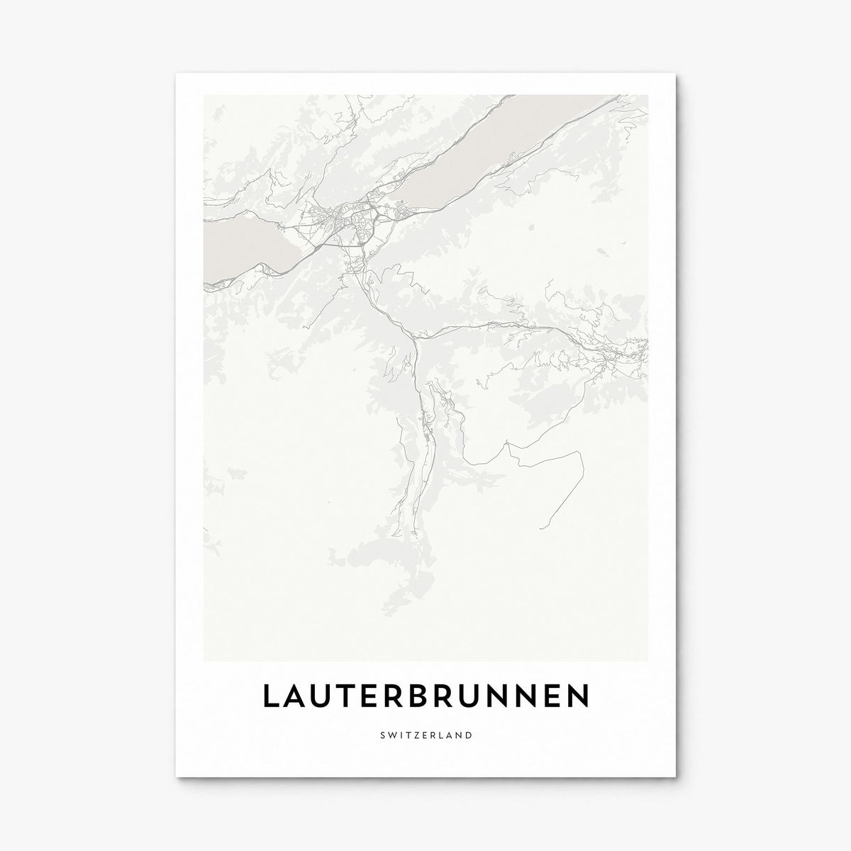 Lauterbrunnen Map Poster, print only (unframed)