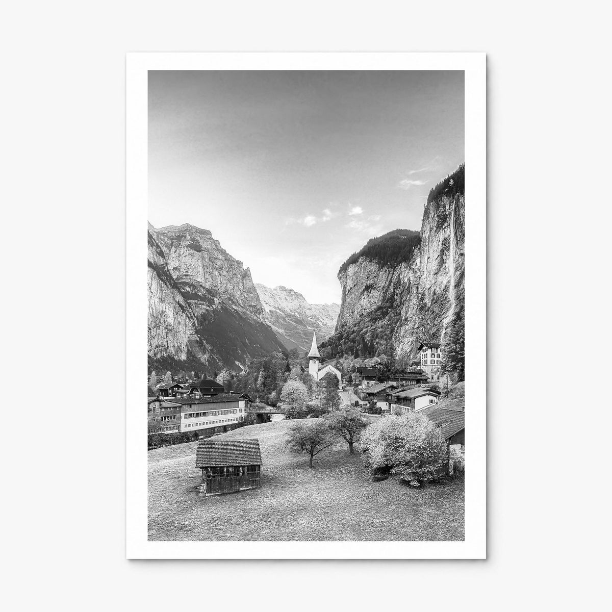 Lauterbrunnen Photo Poster, print only (unframed), white border