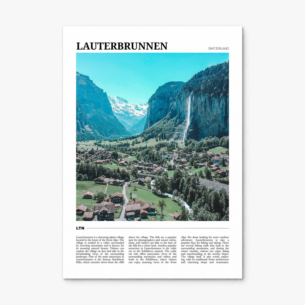 Lauterbrunnen Travel Poster, print only (unframed)