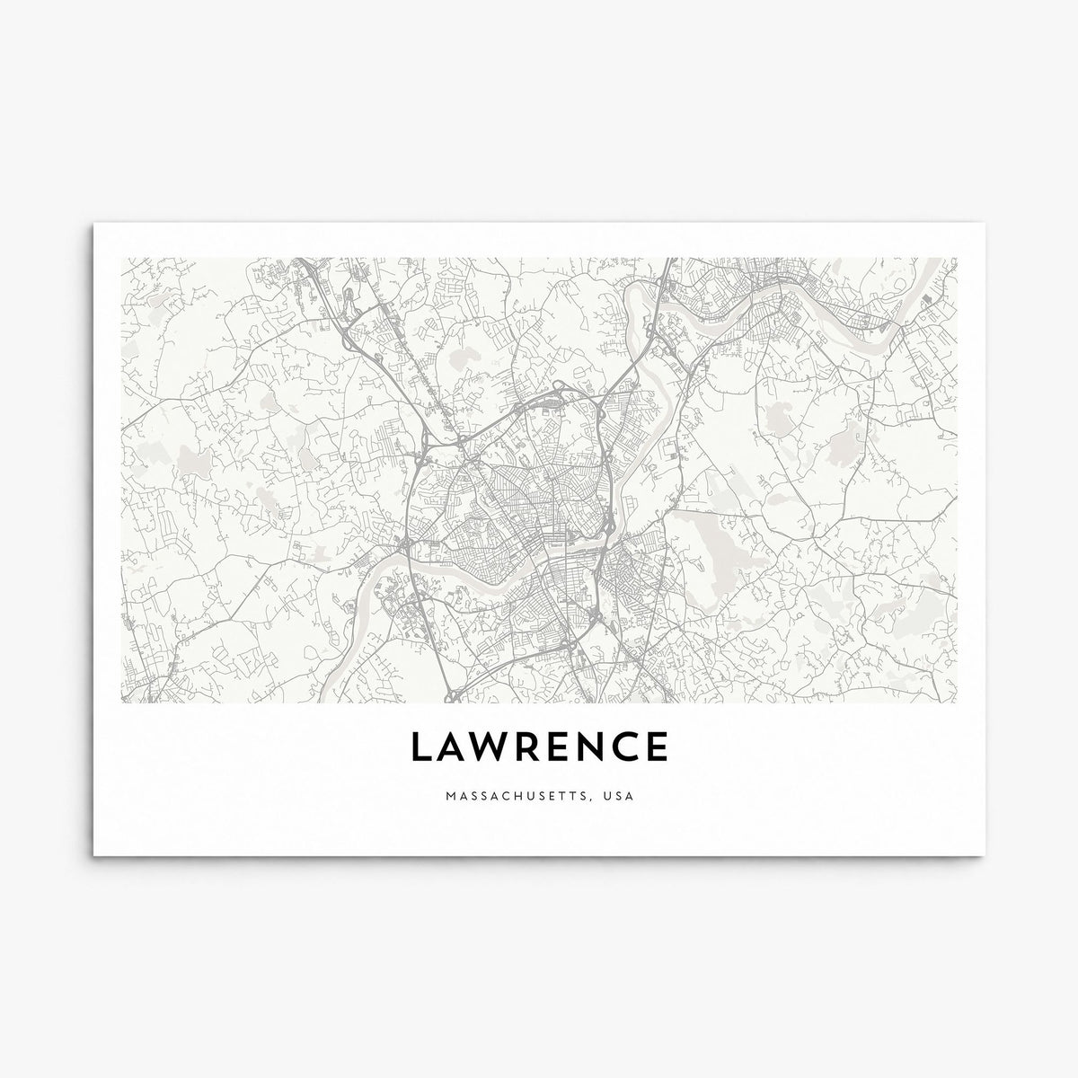 Lawrence, Massachusetts Map Poster, print only (unframed)