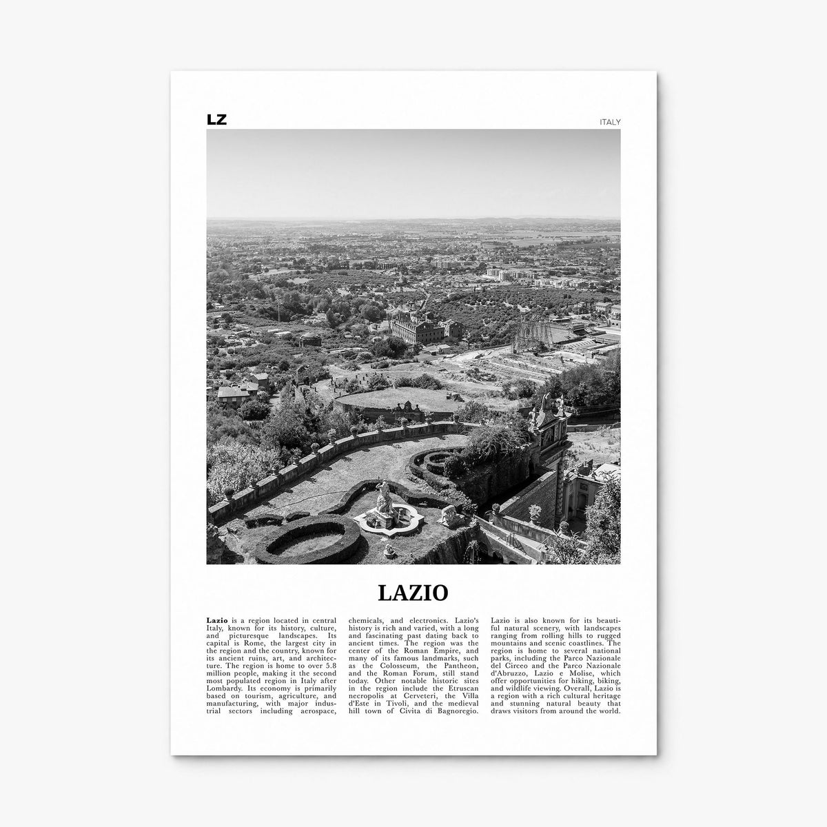Lazio Newspaper Poster, print only (unframed)