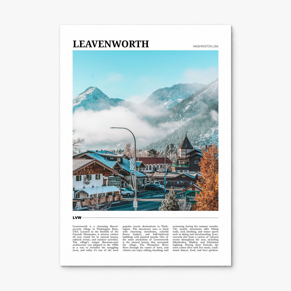 Leavenworth Travel Poster, print only (unframed)