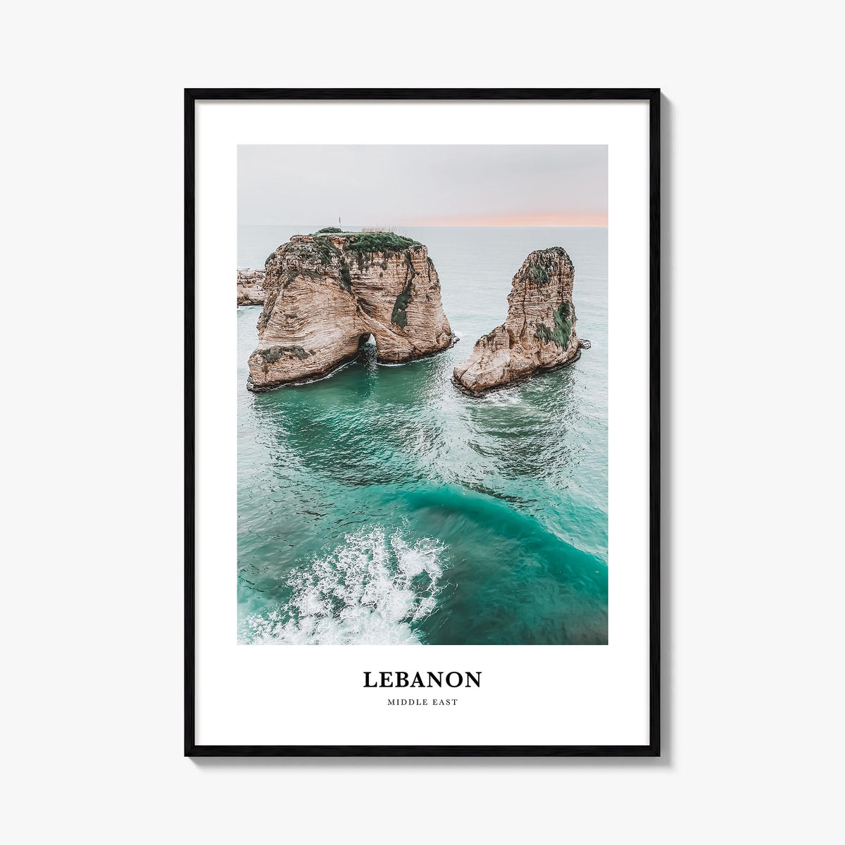 Lebanon colorful classic poster of Asia – vertical wall art, unframed print shown in interior mockup
