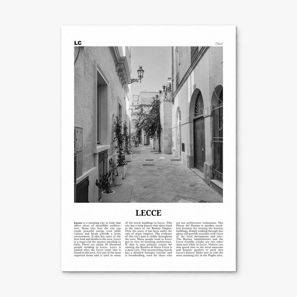 Lecce Newspaper Poster, print only (unframed)