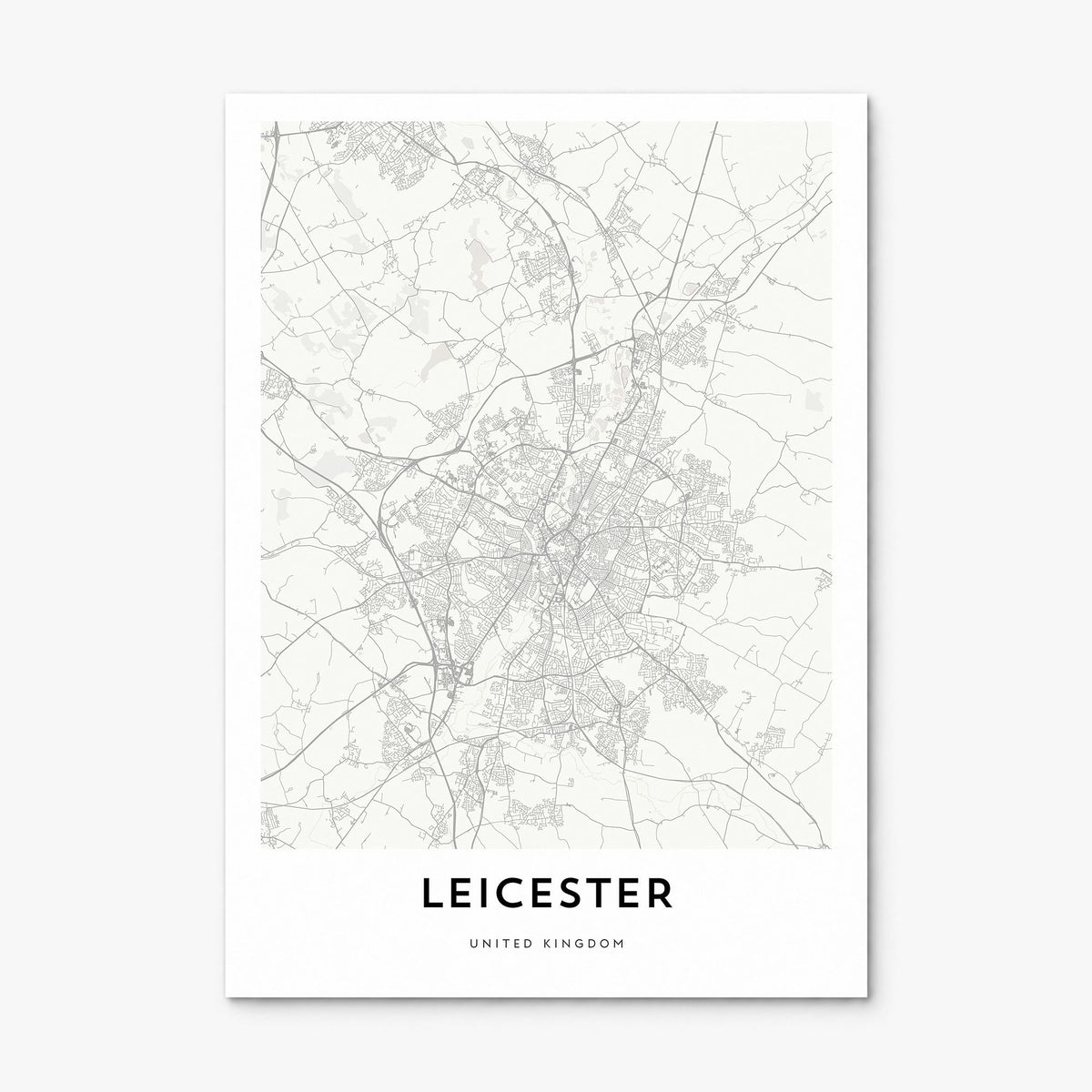 Leicester Map Poster, print only (unframed)