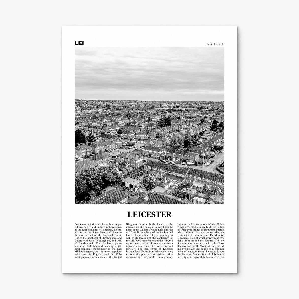 Leicester Newspaper Poster, print only (unframed)