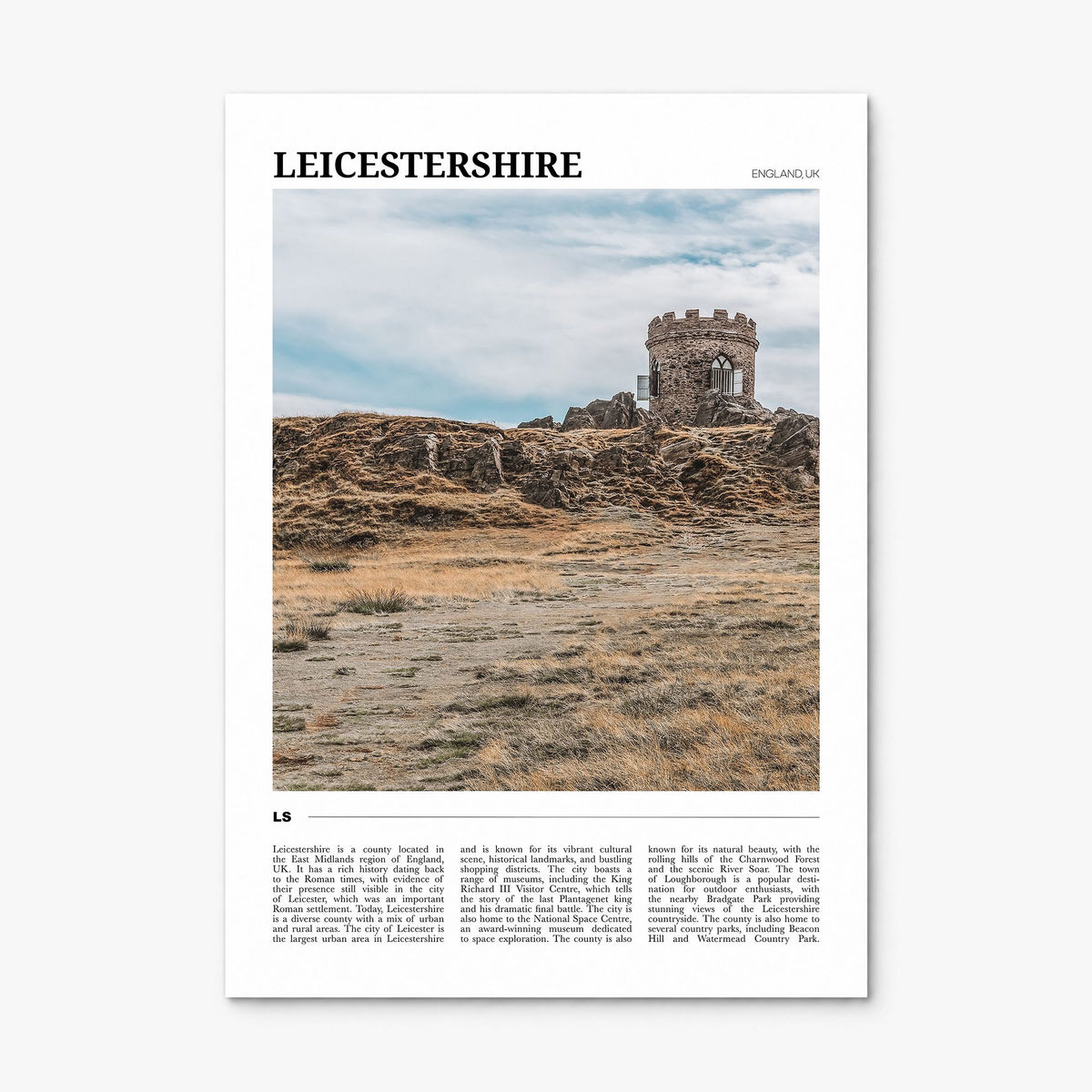Leicestershire Travel Poster, print only (unframed)