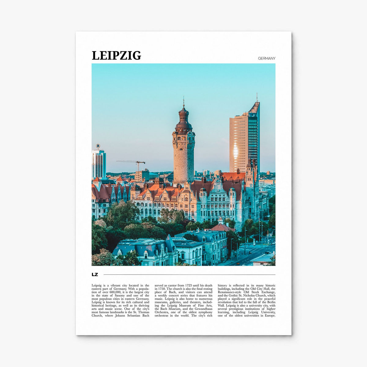 Leipzig Travel Poster, print only (unframed)
