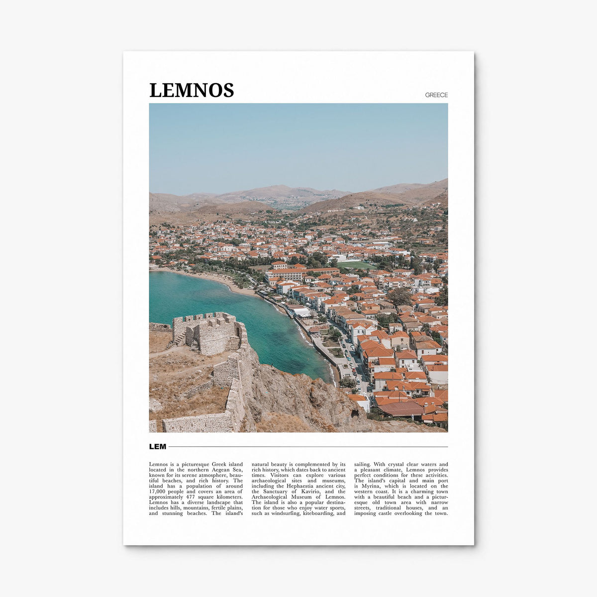 Lemnos Travel Poster, print only (unframed)