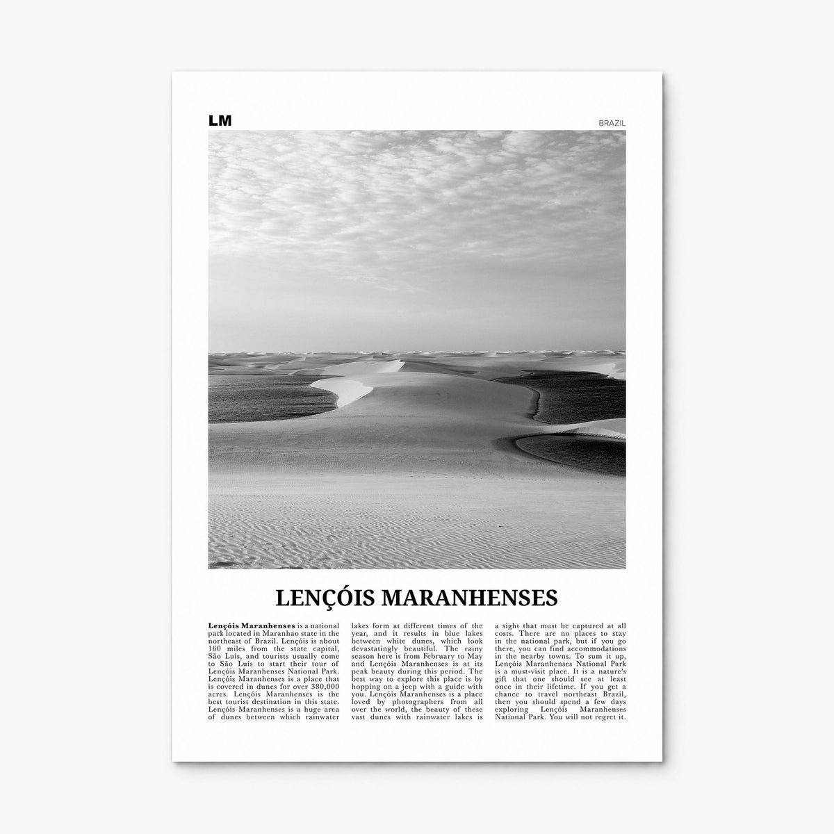 Lençóis Maranhenses Newspaper Poster, print only (unframed)
